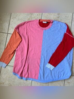 Zaket & Plover Women’s SMALL Long Sleeve Sweater Colorblock Pink, Purple, Red
